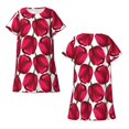 thumbnail image 5 of Salouo Tulips Flowers Print Short Sleeve Sleepshirt for Womens Comfy Nightgown Scoopneck Cute Nightdress Ruffle -3X-Large, 5 of 7
