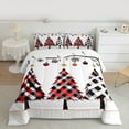thumbnail image 2 of jejeloiu Cute Xmas Tree Bedding Comforter Set,Merry Christmas Twin Comforter Sets,Red Black Geometric Plaid Bedding Set For Girl Kids,Microfiber Bedroom Decor Reversible,2-Piece, 2 of 8
