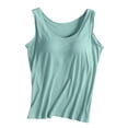 thumbnail image 1 of Women's Solid Color Tops - with Chest Pad No Steel Ring Cup, Wide Strap Integrated Yoga Sports Vest, 1 of 4