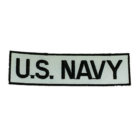 - U.S. NAVY NAME TAPE STYLE TAB Patch - Black on White Background - Veteran Owned Business.