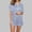 Blue, variant on Hrsba Fashion Print Turn Down Collar Pajama Set for Women Short Sleeve 2 Piece Summer Soft Breathable Ladies Sleepwear Nightwear Set