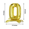 thumbnail image 6 of BalsaCircle 27" Gold Number 2 Mylar Foil Plain Standing Balloons Birthday Party Decorations, 6 of 6
