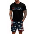 thumbnail image 4 of GrmtClth Mens Usa Flag 2 Piece Outfits Independence Day 1776-2026 Tee and Shorts Set Summer Short Sleeve Outfit Soft Elastic Drawstring Clothing Red 2XL, 4 of 5