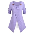 thumbnail image 1 of Talla grande enrollar el manga de la faux Twinset Tee Rosegal Camisetas tallas grandes, 1 of 5