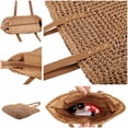 thumbnail image 6 of Kukuzhu Women Straw Shoulder Handbag Tote Shoulder Bag Summer Beach Woven Handmade Weaving Casual Bag for Vocation Travel, 6 of 6