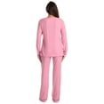 thumbnail image 3 of Just Love Women’s Cotton Pajama Set – Long Sleeve Top & Sleep Pants with Pockets – Soft Jersey Knit (Pink - Heart Sleep, Large), 3 of 3