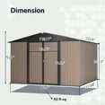 thumbnail image 5 of Unbranded 10' x 10' Metal Storage Shed with Durable Steel Design & Lockable Doors, 79 in x 122 in x 118 in, Brown, 2 Pack, 5 of 9