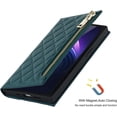thumbnail image 6 of Crossbody Wallet for iPhone 13 Case with Adjustable Lanyard Strap Credit Card Holder 6.1",PU Leather Zipper Handbag Purse Kickstand Lattice Pattern Cover Case for Men Women Girl,Dark Green, 6 of 14