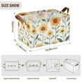thumbnail image 7 of Yayeee Foldable Storage Basket for Shelves with Handles Set of 2 Waterproof Cloth Bins, Sunflowers and Leaves Pattern, 7 of 7