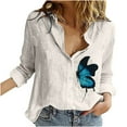 thumbnail image 2 of Puntoco Mujeres Impreso Algodón Manga Larga Tanque Carrera Bloues Cardigan tops Puntoco Puntoco-1, 2 of 6