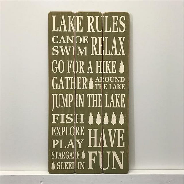 Lake Rules Décoration Murale Panneau en Bois