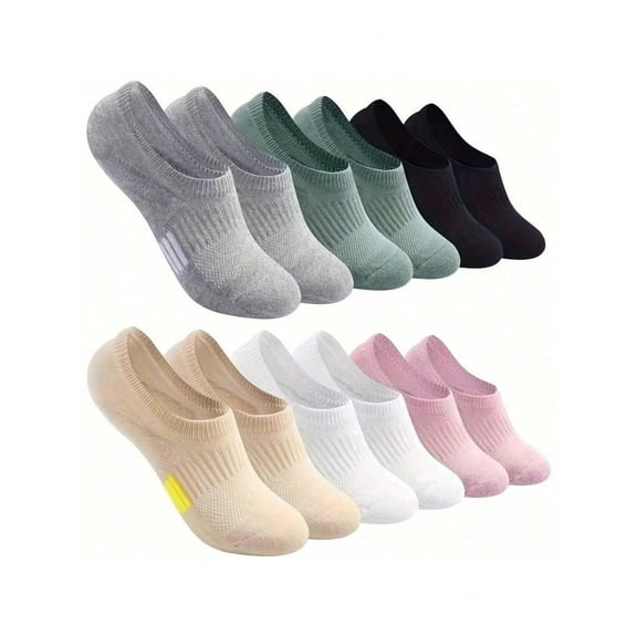 6 Pairs Of Solid Color Spring/Summer Thin Casual Women's Outdoor Sports Socks, Suitable For Daily Travel Low Cut Invisible Ankle Socks, Preferred For Travel
