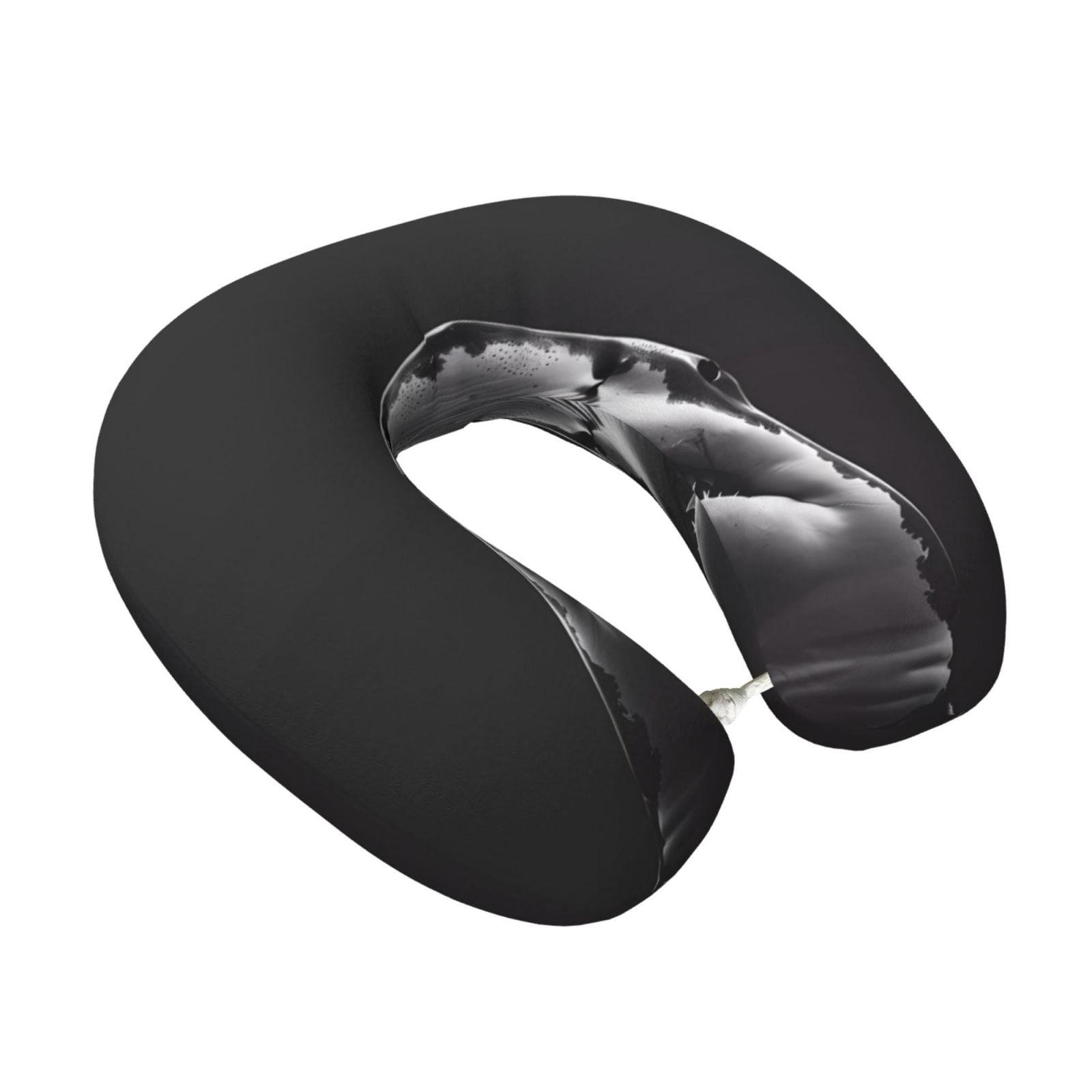 Xecao Black And White Shark Print Memory Foam Cervical Neck Pillow Versatile U-Shaped Pillows for Home,Office,Camping,Travelling,Soft Washable Cover