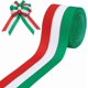 thumbnail image 1 of Cinta de grosgrain a rayas rojas, blancas y verdes de 20 yardas, 2,5 pulgadas, poliéster, bandera italiana, cintas de doble cara, 1 of 9