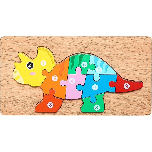 Rompecabezas De Madera De Dibujos Animados para Niños De 3 A 5 Años,Formas Números Aprendizaje Rompecabezas De Juguetes Educativos De Desarrollo,Niños Niñas Regalo para Bebés Juego Preescolar Rom