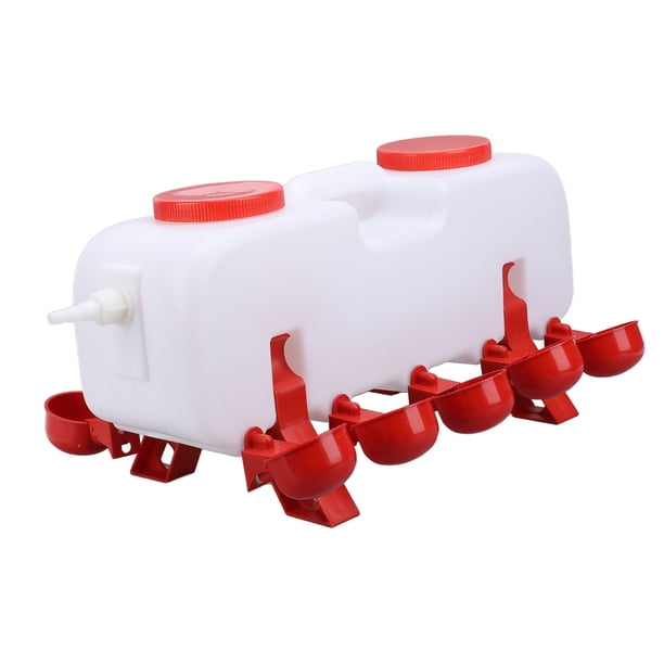 Bebedero Automático Para Pollos, 10 L, Con 10 Bebederos, Dispensador De Agua Autorrellenable Para Patos, Codornices, Pavos, Gansos Y Gallineros.