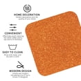 thumbnail image 3 of Pofeuu Orange Glitter Print Coasters for Drinks, 4Pack PU Leather Coasters, Bar Drink Coasters for Tabletop Protection, Furniture from Damage-Square, 3 of 6