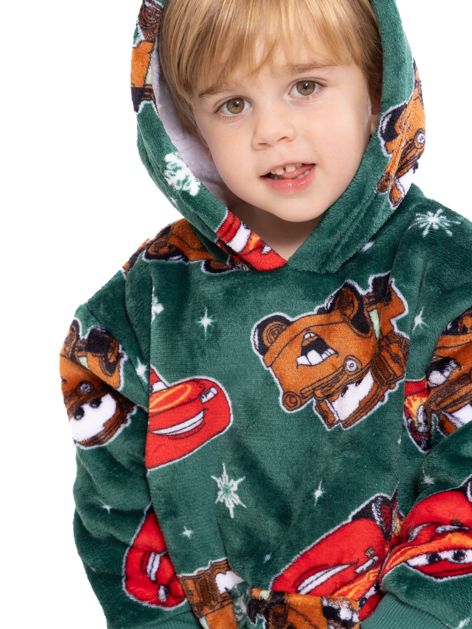 Disney Pixar Cars Toddler Boys Cozy Hoodie with Faux Shearling Lining, Sizes 12M-5T