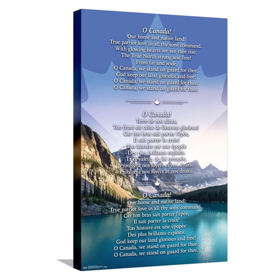Canada - National Anthem Canvas Wall Poster, 14.725" x 22.375"