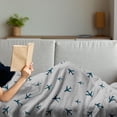 thumbnail image 3 of Airplane Soft Flannel Fleece Throw Blanket, Diagonal Stripes Travel Silhouettes Vacation Aviation, Cozy Plush for Indoor and Outdoor Use, 70" x 90", Petrol Blue Black White, by Ambesonne, 3 of 5