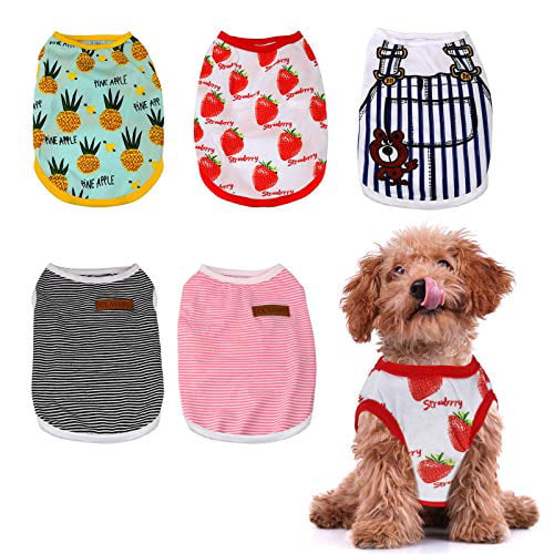 Soft Breathable Puppy Shirts Printed Pet Clothing for Small Dogs and Cats M HYLYUN Dog Shirt 5 Packs