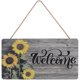 thumbnail image 1 of Wood Sunflower Welcome Sign Rustic Coffee Hanging Decor for Front Door Porch, 1 of 4
