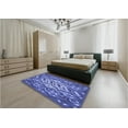 thumbnail image 4 of Ahgly Company Indoor Round Patterned Sky Blue Dress Blue Area Rugs, 7' Round, 4 of 6