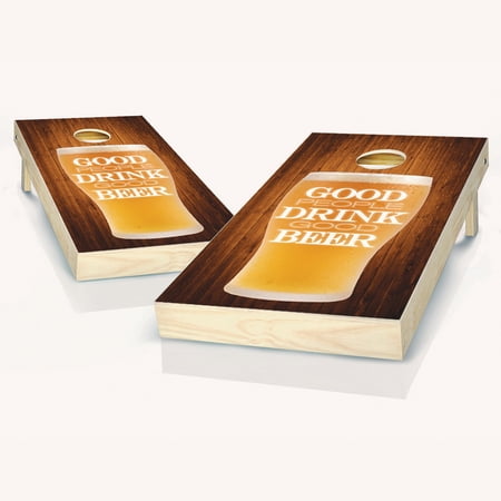 Skip's Garage Good Beer Solid Wood Cornhole Board Set