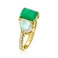 thumbnail image 6 of Ross-Simons Opal and 1.80 Carat Emerald Toi Et Moi Ring With .10 ct. t.w. White Topaz in 18kt Gold Over Sterling, Women's, Adult, 6 of 6