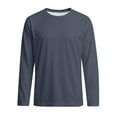 thumbnail image 6 of Hearthz Raglan Long Sleeve Men's T-Shirts Fall Solid Color Crewneck Sports Baseball T Shirts, 6 of 6