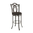 thumbnail image 4 of Linon Mokena Round 30" High Back Metal Swivel Bar Stool,Espresso/Coffee Brown Faux Leather, 4 of 5