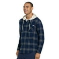 thumbnail image 3 of Men's Hurley Hooded Button-Up Flannel Shirt Color: Black Size: M, 3 of 4