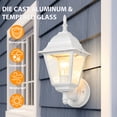 thumbnail image 3 of Outdoor Wall Light Fixture White, Waterproof Exterior Wall Sconce, E26 Base Hardwired, Die-Cast Aluminum & Glass, for Porch Garage Entryway, 3 of 10