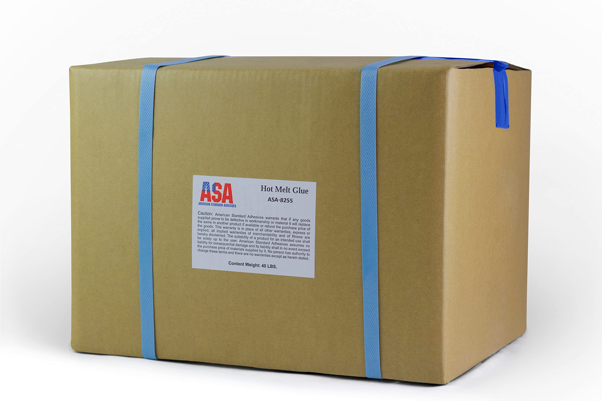 ASA Low Melt Carton Sealing Hot Glue Strong Tack, Energy-Efficient, Ideal for Assembly Lines, 40lbs