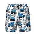 thumbnail image 4 of Lsque Mens Swim Trunks Blue Excavator Pattern - Bathing Suit Compression Liner - Beach Swim Shorts Swimwear - (S-3XL) - Stretch Quick Dry -XX-Large, 4 of 9