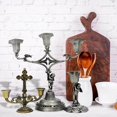 thumbnail image 3 of pitrice Catholic Candelabra Decoration Metal Candle Holder for Dinner Table 3-Candle, 3 of 9