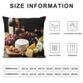 thumbnail image 5 of Fenyluxe Cheese Wine Grapes Pillow Cushion Covers Aesthetic Decor for Sofa Couch Home Decor - Printed on Both Sides, 1PC 20x20in, 5 of 5