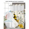 thumbnail image 4 of No Hook Cloth Fabric Shower Curtain with Snap in Liner, Daisy Floral Waterproof Shower Curtains Set with See Through Top Window, Vintage Rustic Bee Gnomes Flowers Bath Curtains Shower 72"x78", 4 of 6