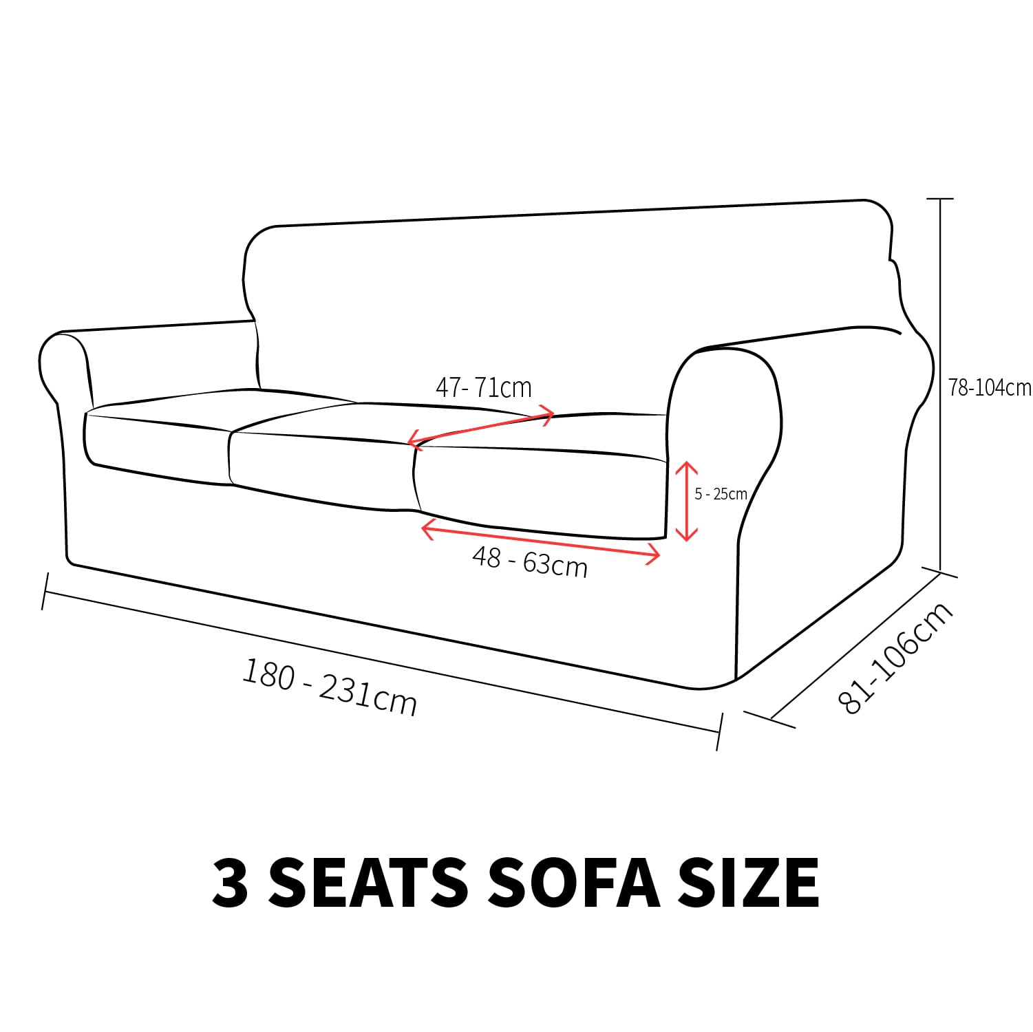 JIATER 4-Piece Sofa Cover Stretch Couch Cover Washable Sofa Slipcover Furniture Protector with 3 Cushion Covers,Sofa Dark Gray