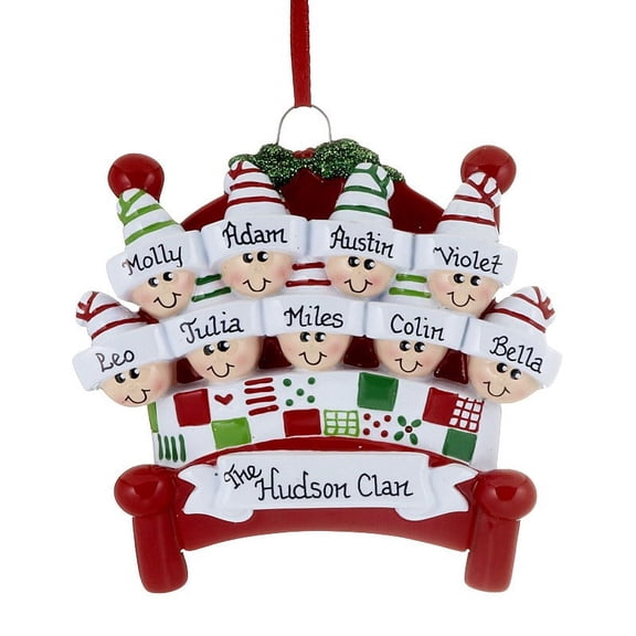 Bed Heads Family 9 Personalized Christmas Ornament DO-IT-YOURSELF