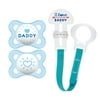 MAM I Love Daddy Pacifier and Clip Value Pack, 0-6 Months, Boy, 3 Pack