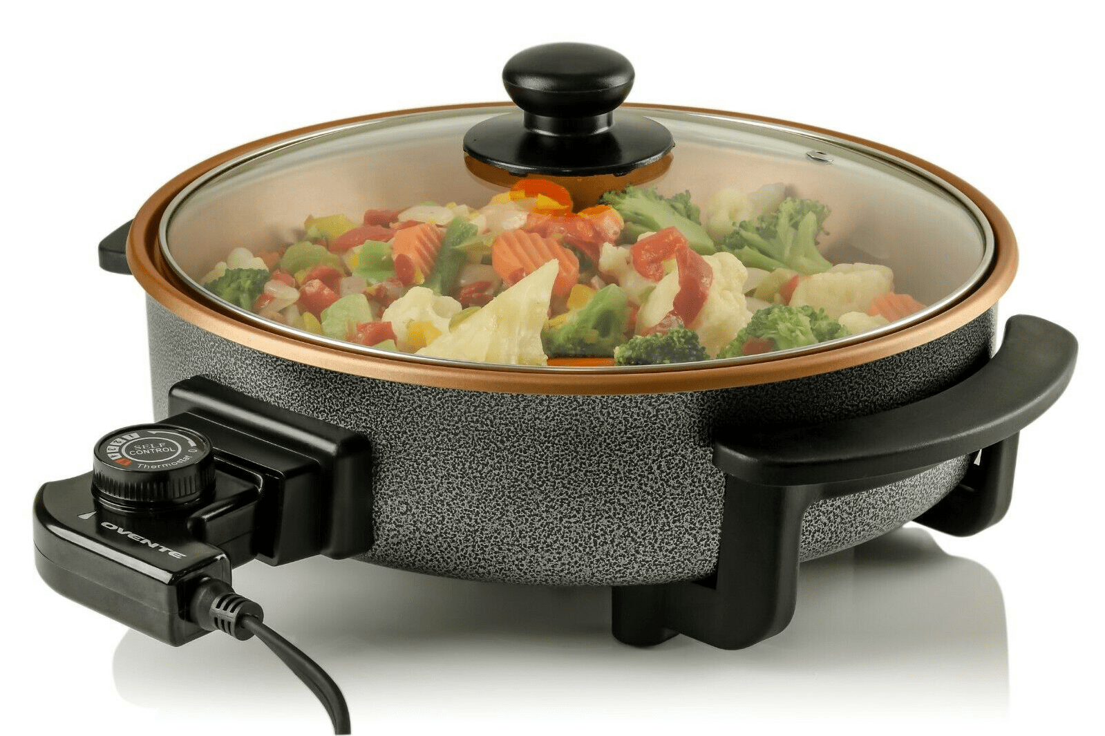 Electric Skillet 12 Inch With Non Stick Aluminum Body Copper