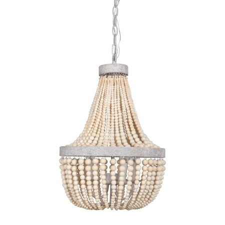 

Bohemia Chandelier Pendant Light Fixture Farmhouse Hanging Ceiling Lights Wood Beaded Flush Mount Ceiling Light
