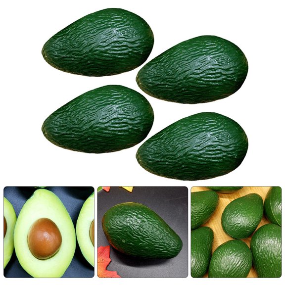 HAMPPLIES Avocado Decorations Artificial Avocados Models Green 4Pcs Photo Props
