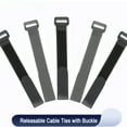 thumbnail image 1 of Cable Ties Reusable Self Adhesive Black Width 20mm Nylon Strap Reverse Buckle Line Wire Organizer Hook Loop Bundle Fastener 20x500mm 10 pieces, 1 of 5