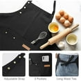 thumbnail image 4 of Annvchi  2pcsApron for Men Women with Adjustable Straps and Large Pockets, Canvas Cotton Cooking Kitchen Chef Bib Aprons Waterproof Black, 4 of 8