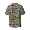 thumbnail image 2 of Xecao offers the Modern Excavator for Men's Casual Short-sleeved Shirt, a button-up collared shirt with a pocket, perfect for beach vacations and yacht travel in the 4X-Large size., 2 of 7
