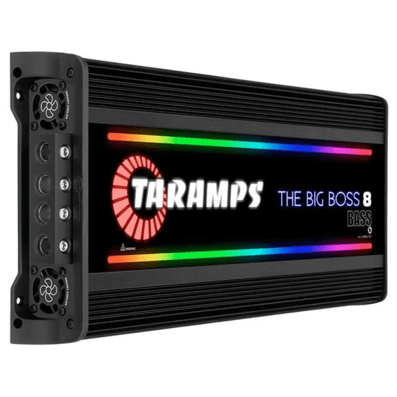 Taramps The Big Boss 8 Bass Car Amplifier 8000 Watts RMS 108 RGB Effects, Multi Impedance, Monoblock Class D BLACK