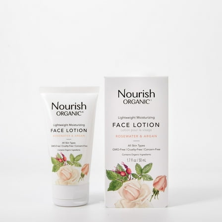Nourish Organic Face Lotion - Rosewater & Argan 1.7 fl oz Lotion