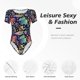 thumbnail image 4 of Fotbe Colorful Animals Body de Mujer con Cuello Redondo y Mangas Cortas, Sin Mangas Ajustado, Suave, Cómodo y Básico-XX-Large, 4 of 7